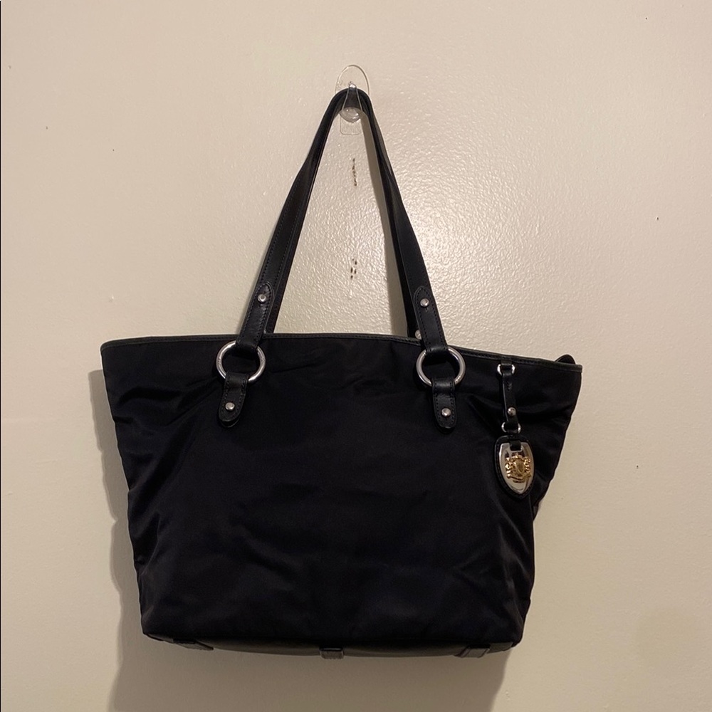 Ralph Lauren Black Tote Nylon / Leather Bag